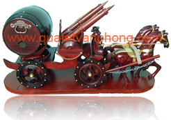 Ngựa đôi kéo bom rượu 04 (xe 4 bánh)