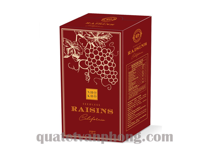 Nho khô vàng PH Rasin 125g - Hộp màu đỏ thẫm